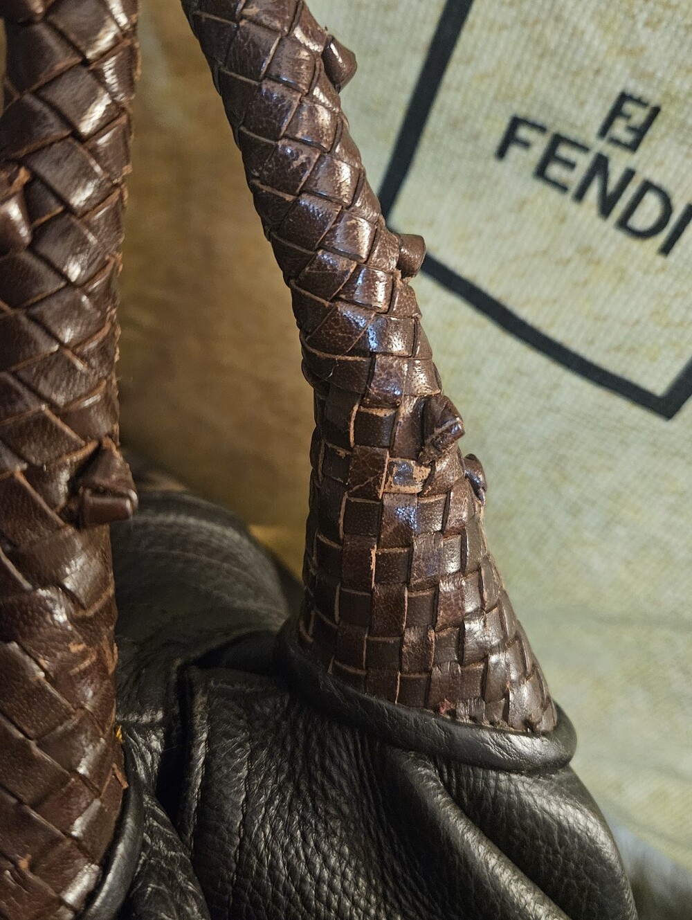 FENDI Nappa Nuvolata Vitello Tortuga Spy Bag - Picture 15 of 16